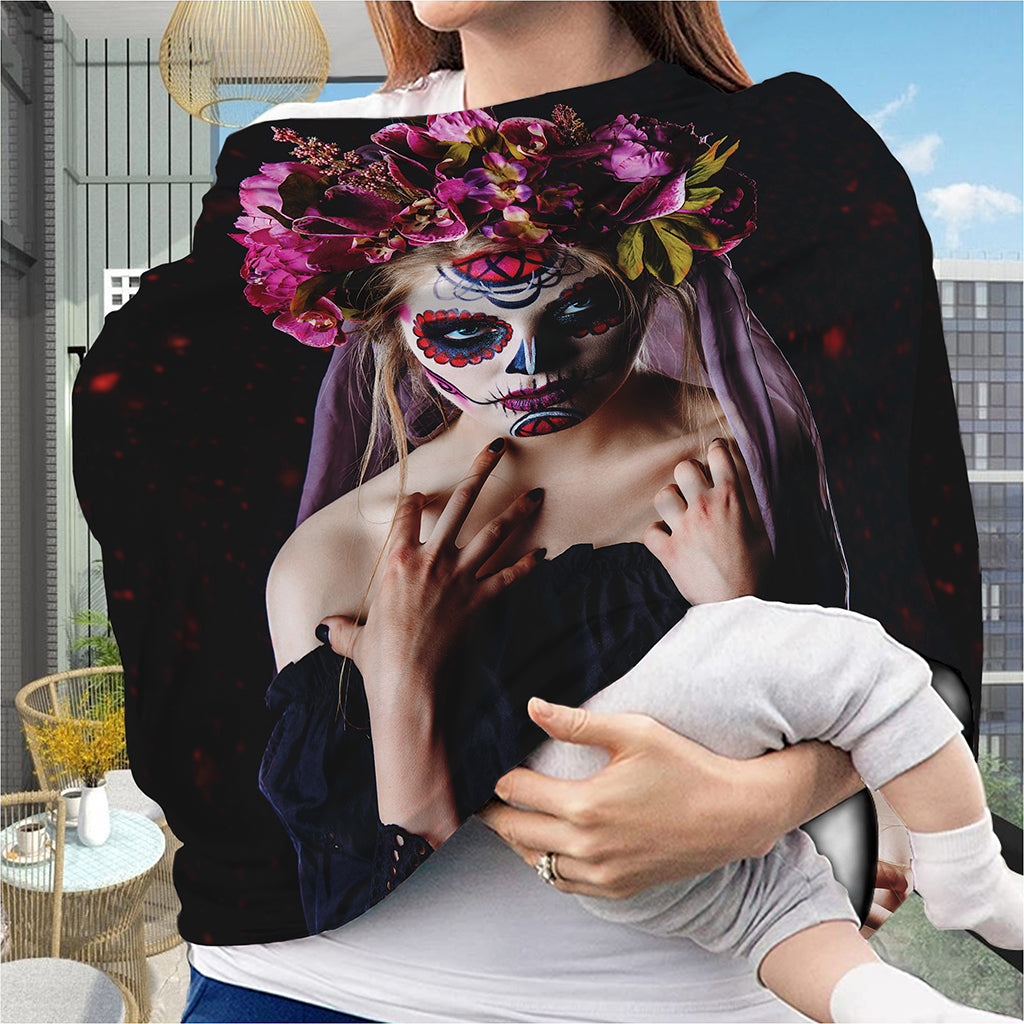 Calavera Girl Day of The Dead Print Baby Seat Cover