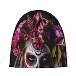 Calavera Girl Day of The Dead Print Beanie