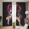 Calavera Girl Day of The Dead Print Blackout Pencil Pleat Curtains