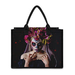 Calavera Girl Day of The Dead Print Canvas Tote Bag