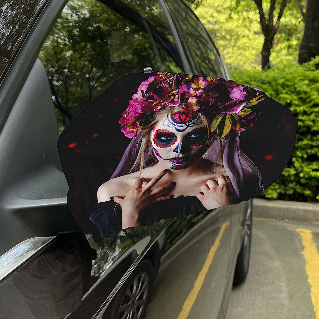 Calavera Girl Day of The Dead Print Car Side Mirror Covers