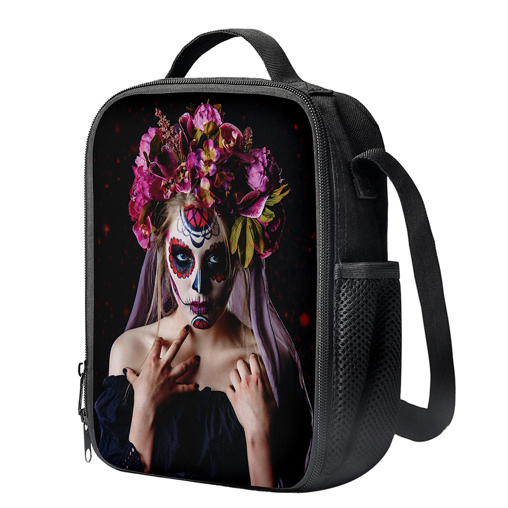 Calavera Girl Day of The Dead Print Crossbody Lunch Bag
