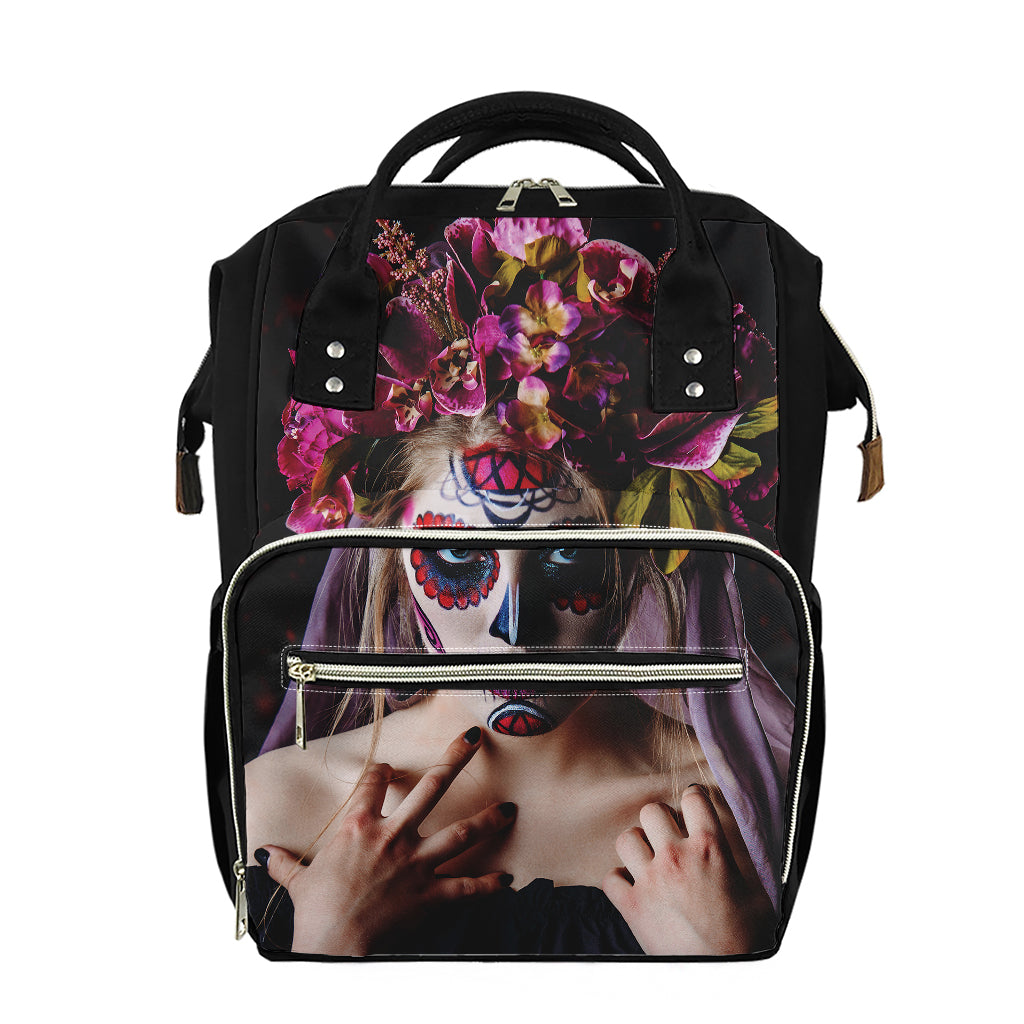 Calavera Girl Day of The Dead Print Diaper Bag