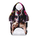 Calavera Girl Day of The Dead Print Dog Zip Up Hoodie
