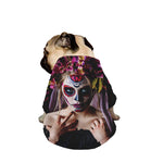 Calavera Girl Day of The Dead Print Dog Zip Up Jacket