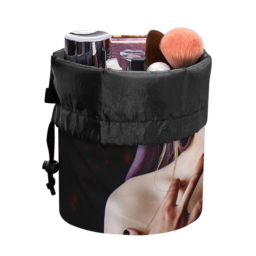 Calavera Girl Day of The Dead Print Drawstring Makeup Bag