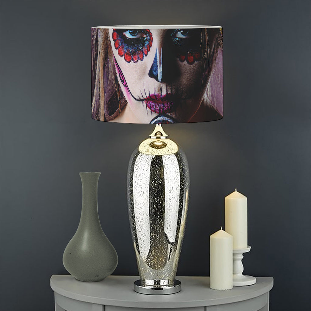 Calavera Girl Day of The Dead Print Drum Lamp Shade