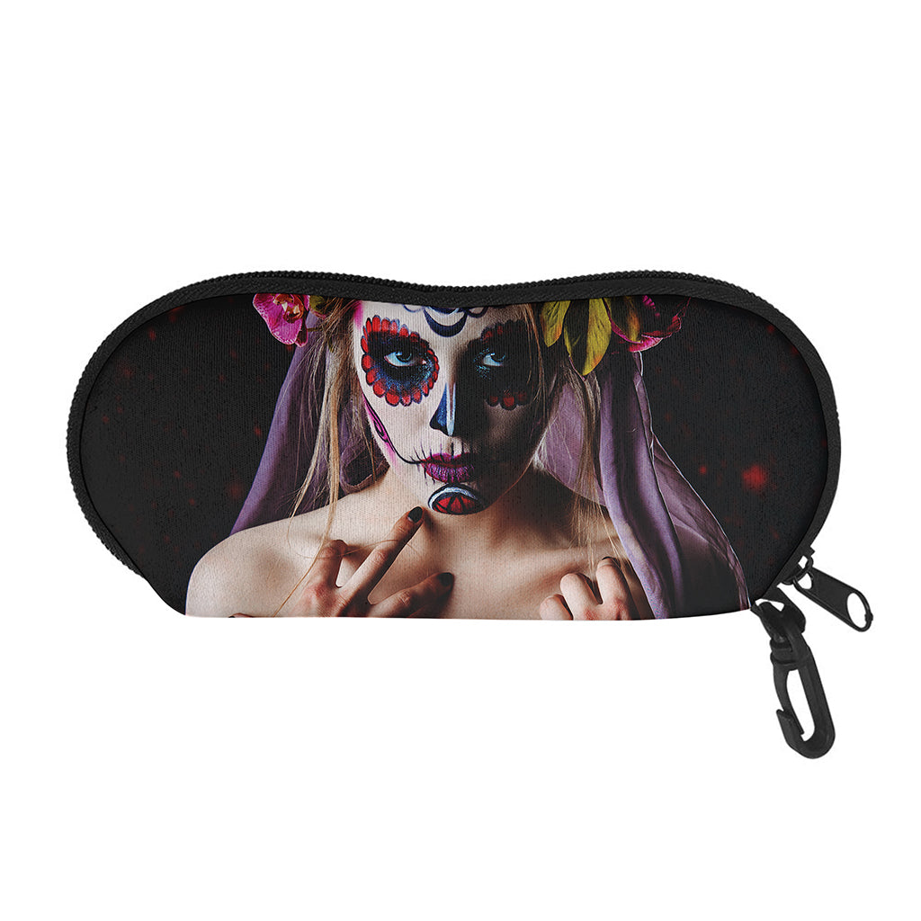 Calavera Girl Day of The Dead Print Glasses Case