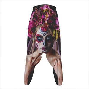 Calavera Girl Day of The Dead Print Hammer Pants