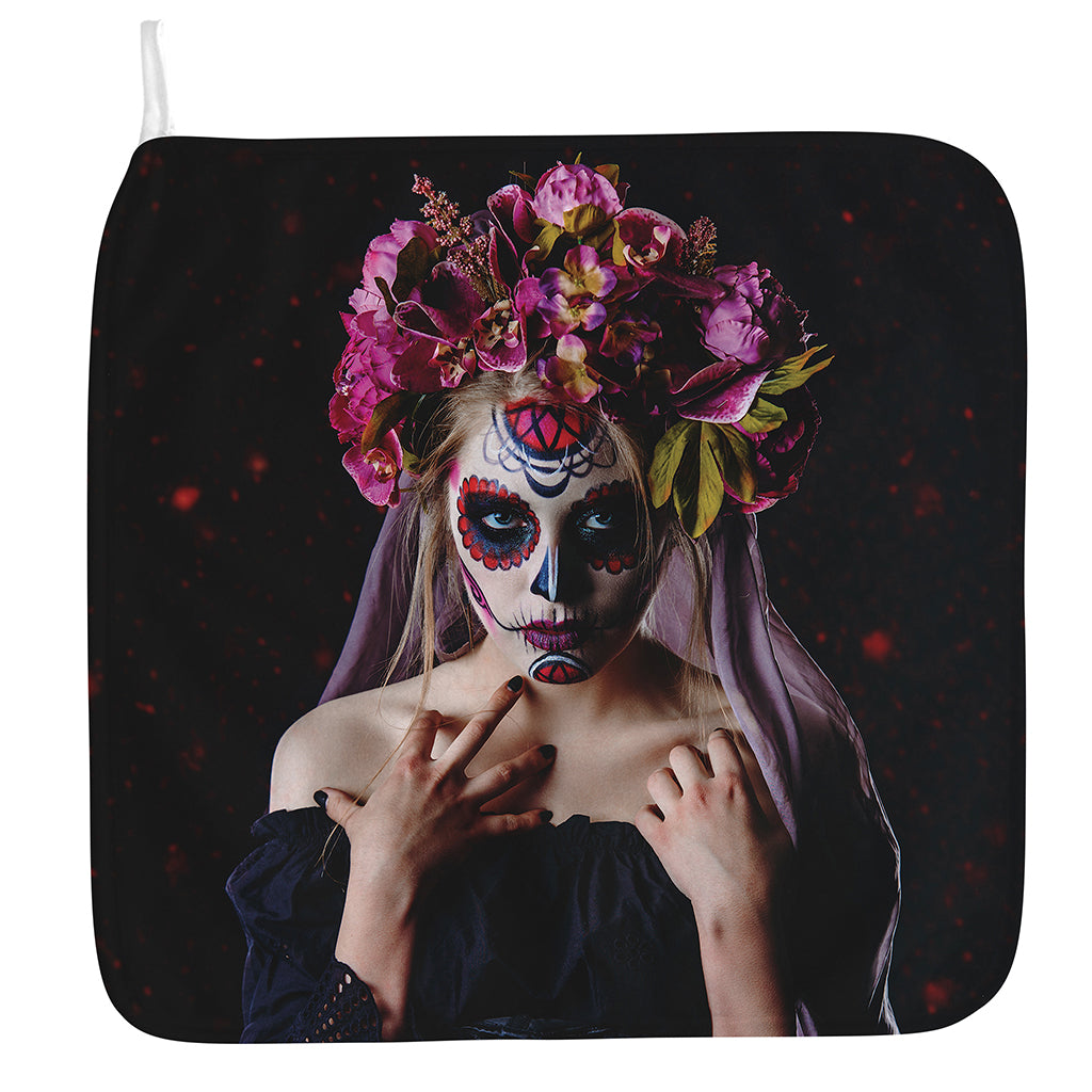 Calavera Girl Day of The Dead Print Hand Towel