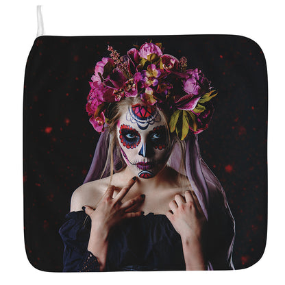 Calavera Girl Day of The Dead Print Hand Towel