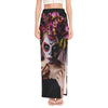 Calavera Girl Day of The Dead Print High Slit Maxi Skirt