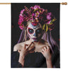 Calavera Girl Day of The Dead Print House Flag