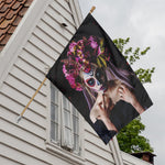 Calavera Girl Day of The Dead Print House Flag