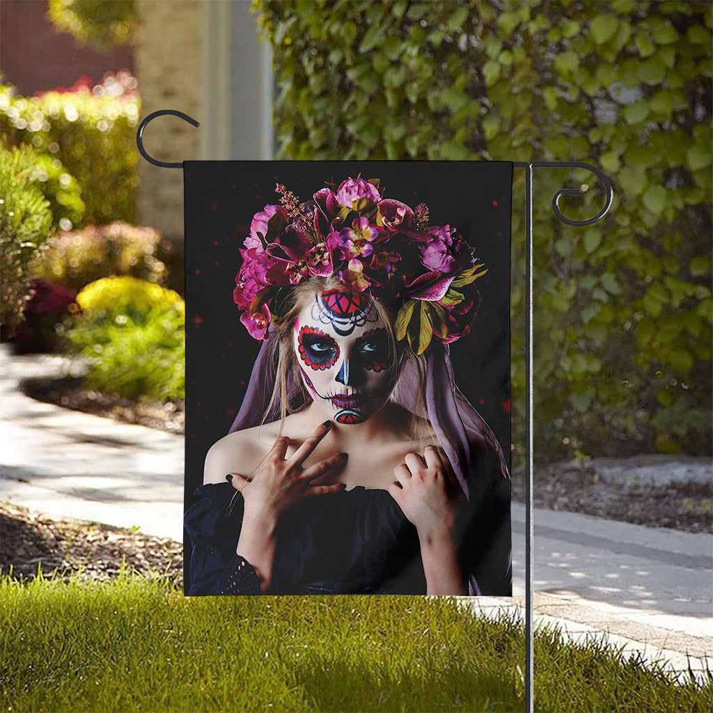 Calavera Girl Day of The Dead Print House Flag