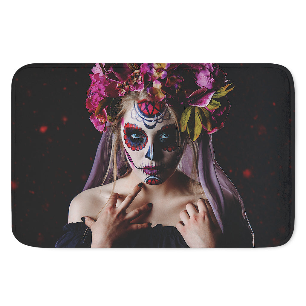 Calavera Girl Day of The Dead Print Indoor Door Mat