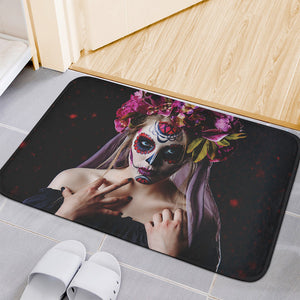 Calavera Girl Day of The Dead Print Indoor Door Mat