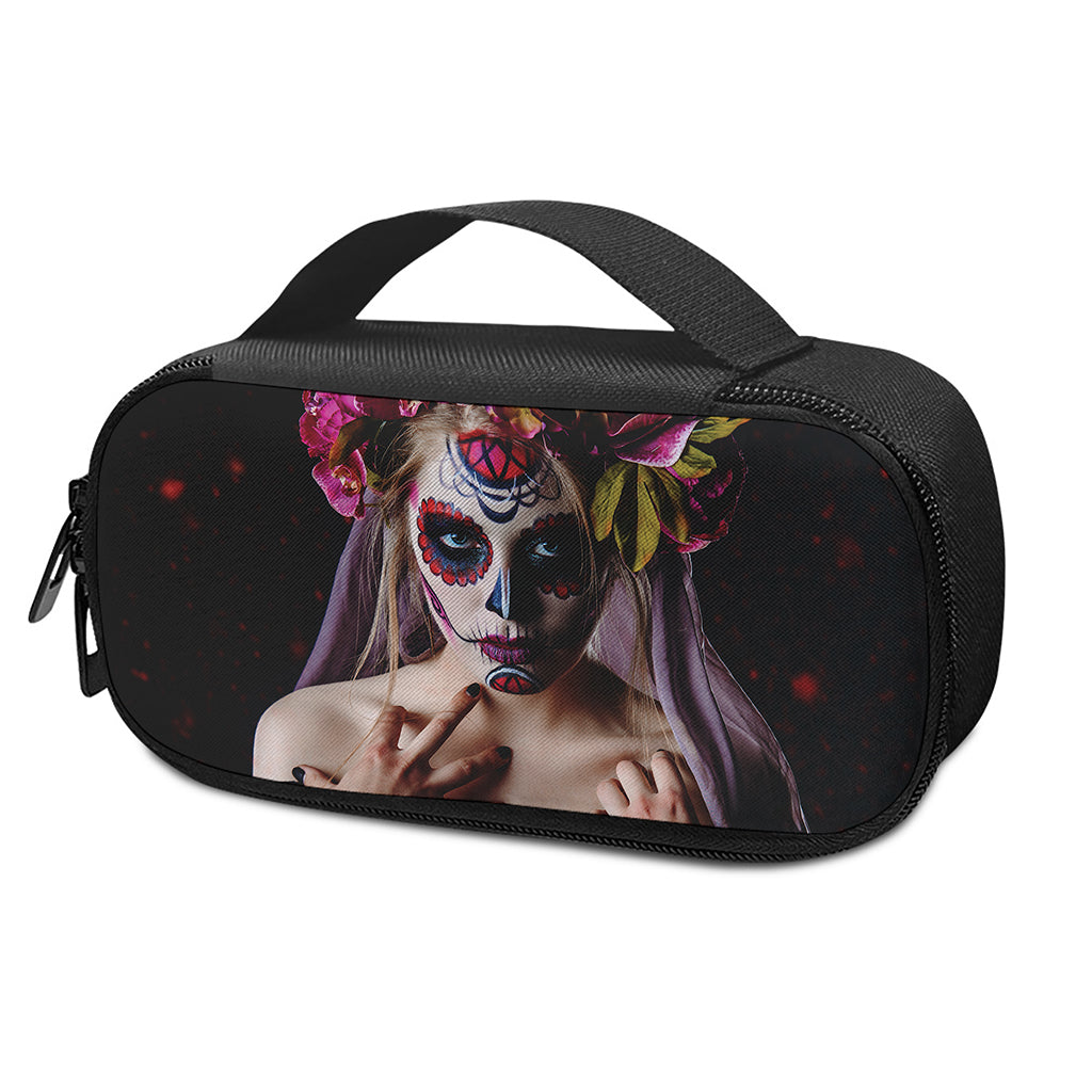 Calavera Girl Day of The Dead Print Insulin Cooler Travel Case