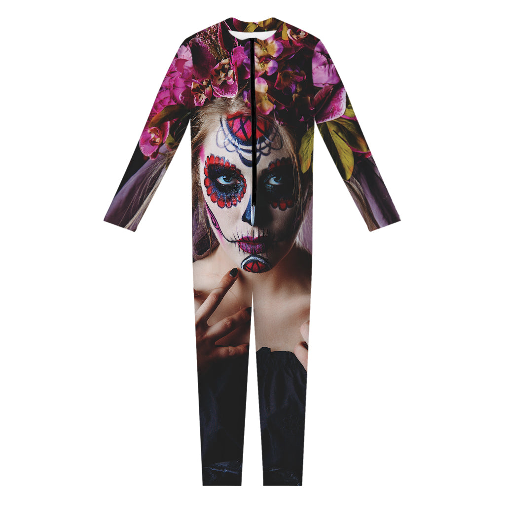 Calavera Girl Day of The Dead Print Jumpsuit