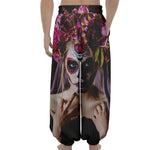 Calavera Girl Day of The Dead Print Lantern Pants