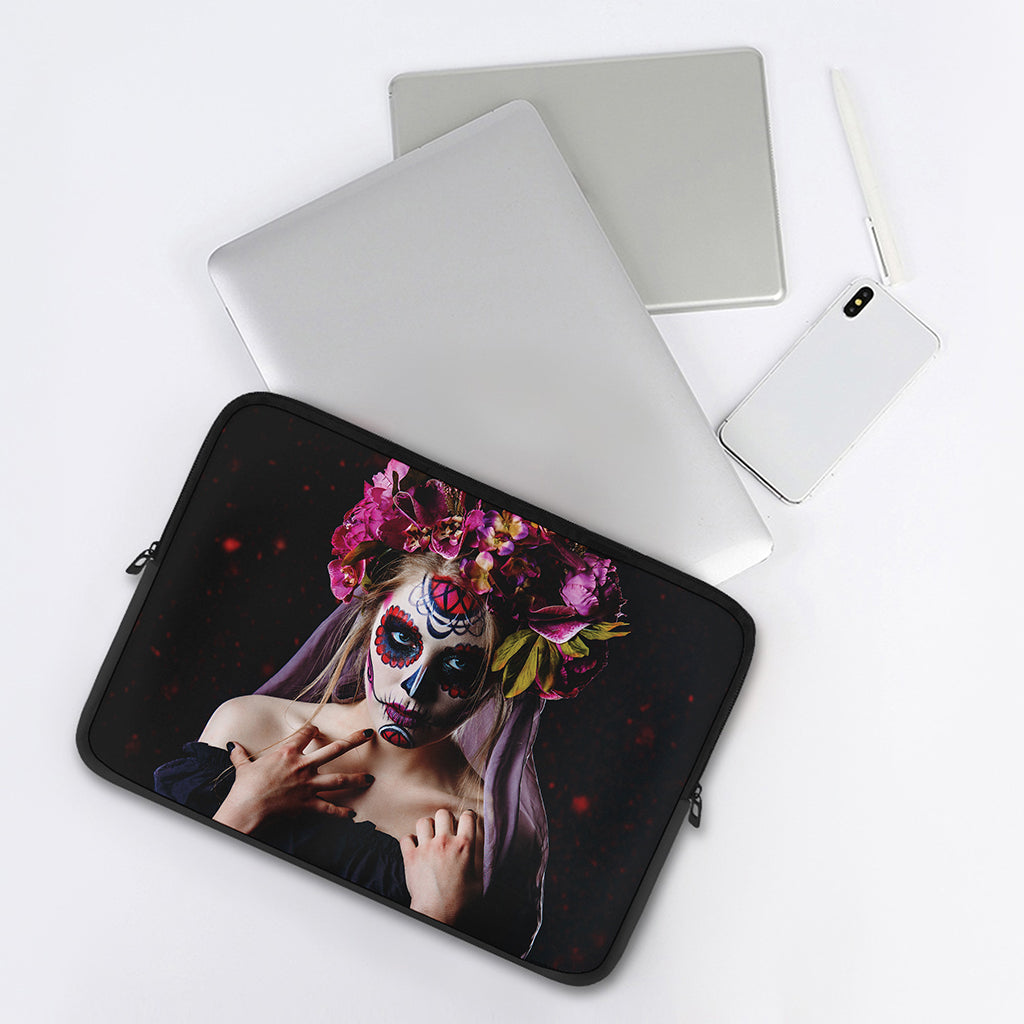 Calavera Girl Day of The Dead Print Laptop Sleeve