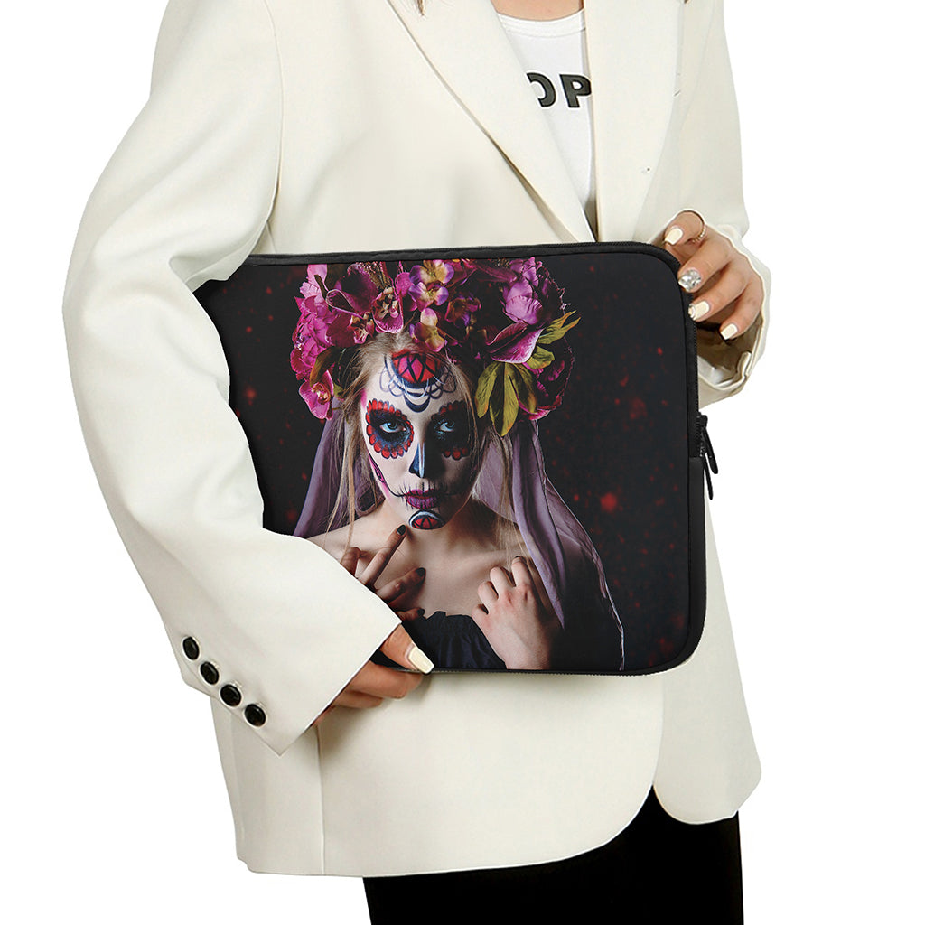 Calavera Girl Day of The Dead Print Laptop Sleeve