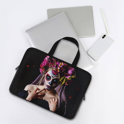 Calavera Girl Day of The Dead Print Laptop Sleeve With Handle
