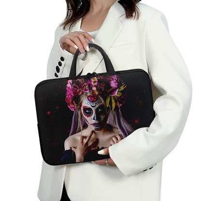 Calavera Girl Day of The Dead Print Laptop Sleeve With Handle