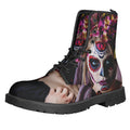 Calavera Girl Day of The Dead Print Lace-Up Boots