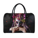 Calavera Girl Day of The Dead Print Leather Duffle Bag
