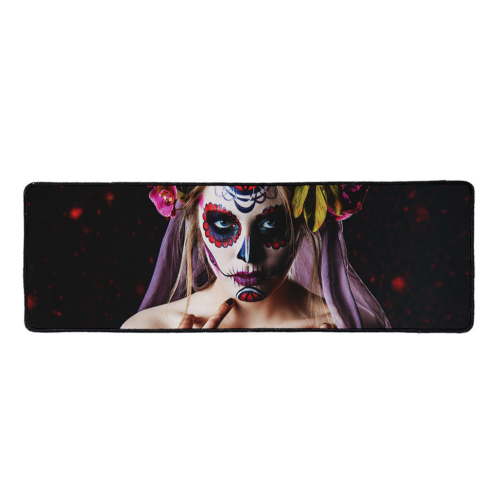 Calavera Girl Day of The Dead Print Long Kitchen Mat