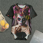 Calavera Girl Day of The Dead Print Men's Bodysuit