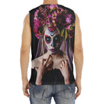 Calavera Girl Day of The Dead Print Men's Fitness Tank Top