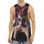 Calavera Girl Day of The Dead Print Men's Muscle Tank Top