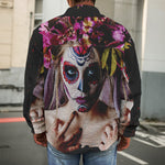 Calavera Girl Day of The Dead Print Men's Shirt Jacket