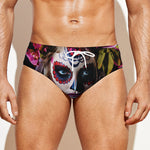 Calavera Girl Day of The Dead Print Men's Swim Briefs