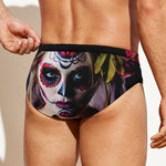 Calavera Girl Day of The Dead Print Men's Swim Briefs