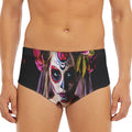Calavera Girl Day of The Dead Print Men's Triangle Swim Briefs
