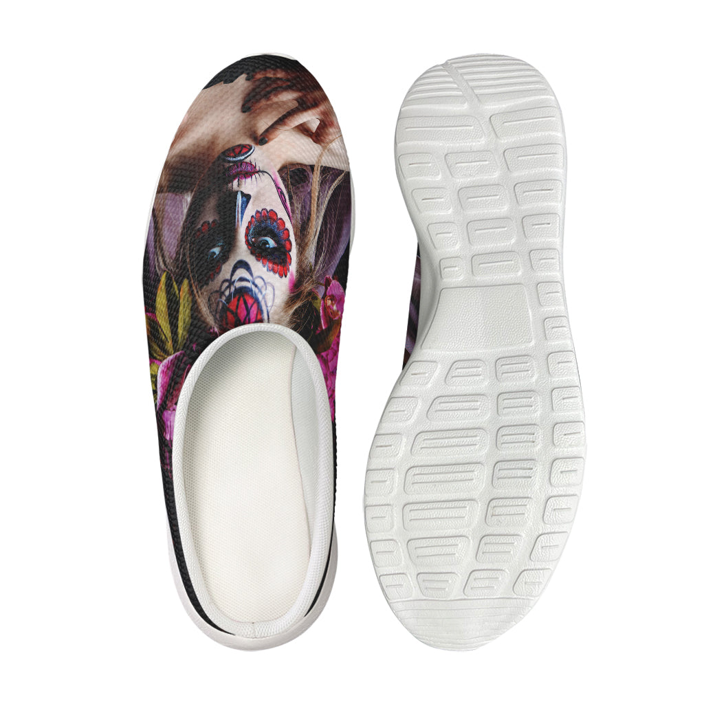 Calavera Girl Day of The Dead Print Mesh Casual Shoes