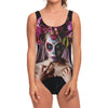 Calavera Girl Day of The Dead Print One Piece Swimsuit