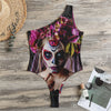 Calavera Girl Day of The Dead Print One Shoulder Bodysuit