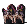 Calavera Girl Day of The Dead Print Oven Mitts