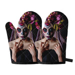 Calavera Girl Day of The Dead Print Oven Mitts