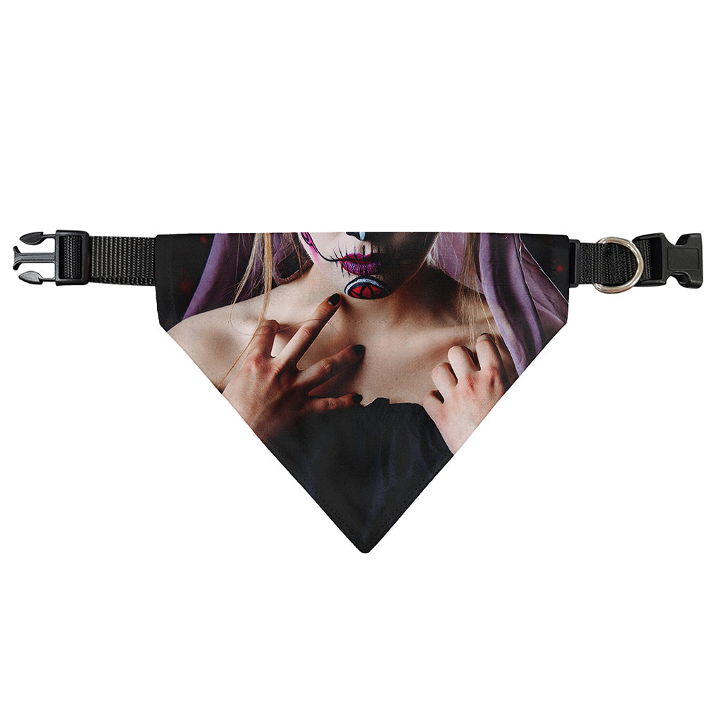 Calavera Girl Day of The Dead Print Over The Collar Dog Bandana