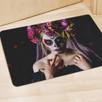 Calavera Girl Day of The Dead Print Polyester Doormat