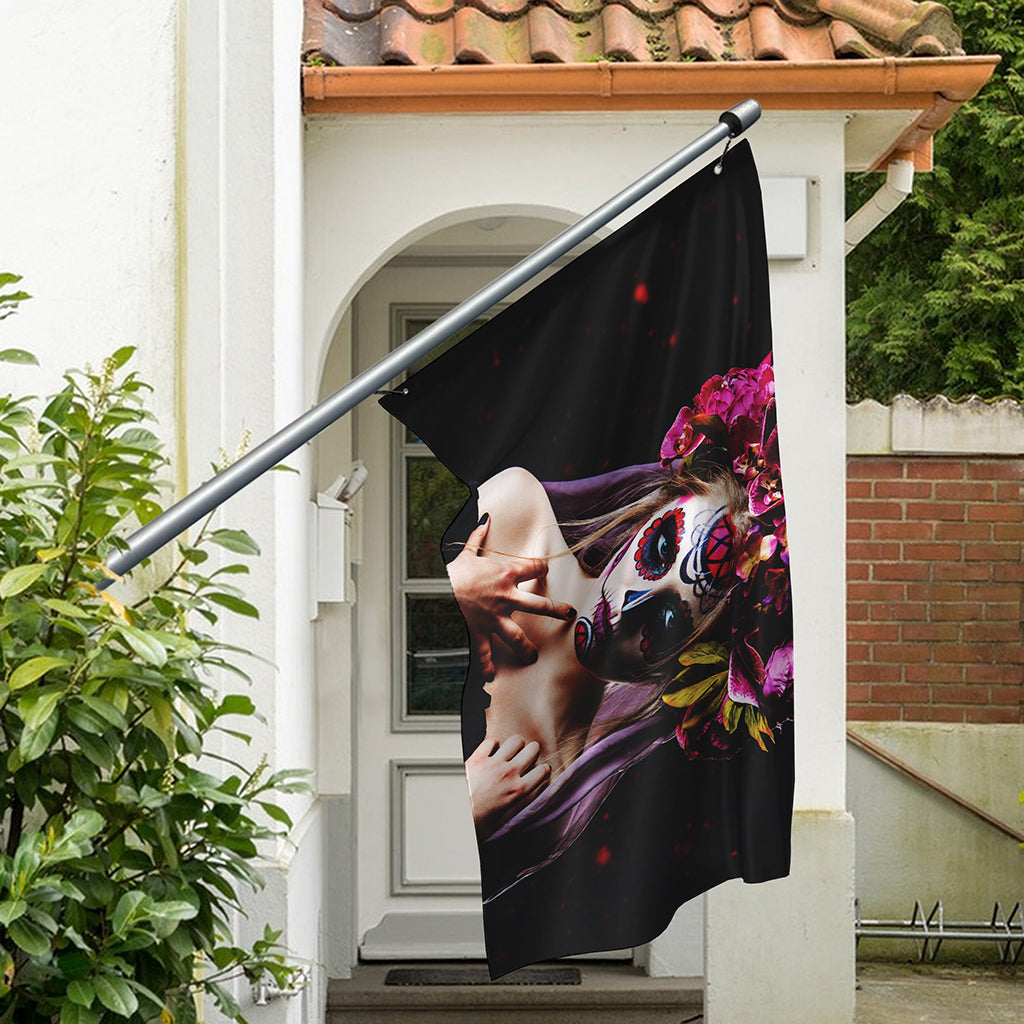 Calavera Girl Day of The Dead Print Polyester Flag
