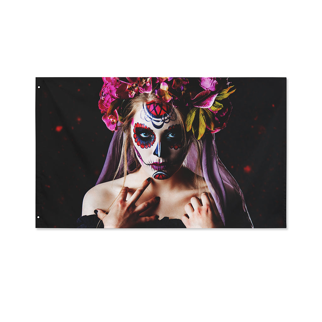 Calavera Girl Day of The Dead Print Polyester Flag