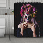 Calavera Girl Day of The Dead Print Polyester Shower Curtain
