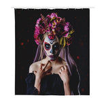 Calavera Girl Day of The Dead Print Polyester Shower Curtain