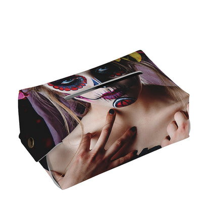 Calavera Girl Day of The Dead Print Rectangle Tissue Box Cover